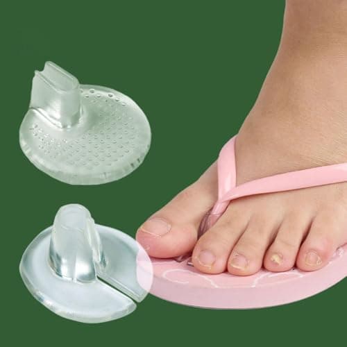 Silicone Toe Protectors for Flip Flops Clear Gel Thong Sandal Cushions Self Adhesive Invisible Anti Slip Foot Pads with Massage Dot Texture Reusable Washable Insoles (Particles) — view 6