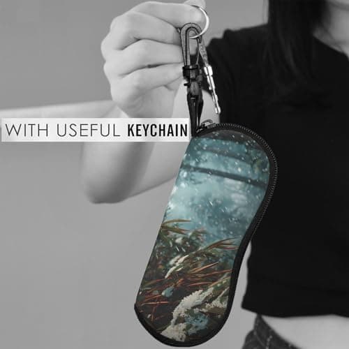 JZSLMJ Light and Portable Glasses Case with Unique Winter Bamboo Forest Print for Ideal Accessories for Travel — view 6