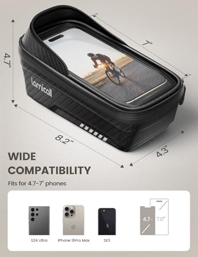 Lamicall Waterproof Bike Frame Bag, [1s Release] Bike Top Tube Phone Bag — view 6