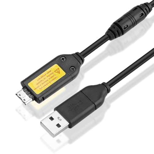 Samsung Camera USB Cable, 2-in-1 Data Sync and Fast Charging Lead for ES ST PL WB Series, Compatible with ES55 ES65 PL120 WB550, Stable Transfer for Travel Home Use (Black 1 Pc)