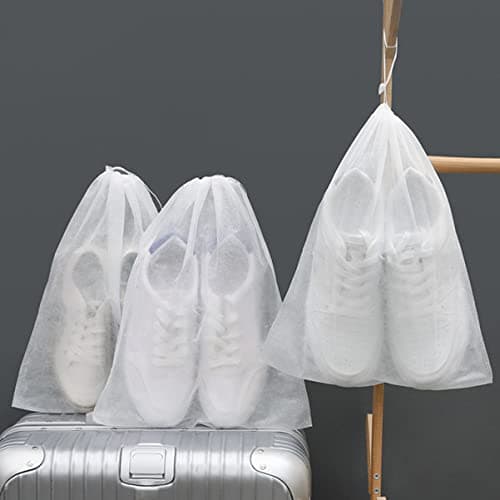 Didiseaon 50pcs Travel Drawstring Shoes Bags Breathable Non-Woven Fabric Shoe Storage Pouches for Travel and Closet Storage Long-time Use — view 4