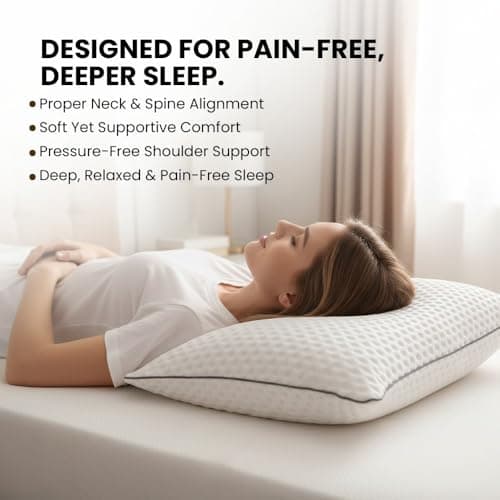 ZZZMRH Shredded Memory Foam Pillows 2 Pack for Neck and Shoulder Pain Relief, Side Sleeper Pillows Neck Support – Hypoallergenic Medium Firm, Luxury Bed Pillows 50x70cm — view 3