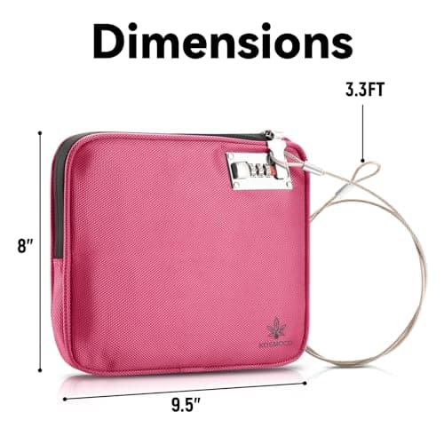 KOSMCCO Anti Theft Beach Locking Bag, Portable Travel Safe, Rose Red — view 6