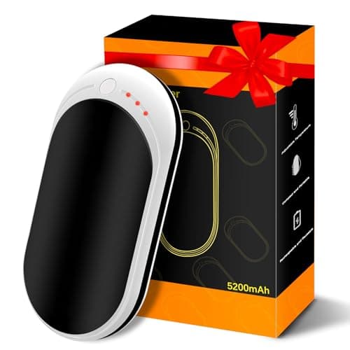 Hand Warmers Rechargeable 1 Pack, 5200 mAh Electric USB Hand Warmer Power Bank, Portable Double-Sided Hand Heater with 3 Heat Settings from 95-131℉, Great Gift for Women Men, Hiking Camping, White