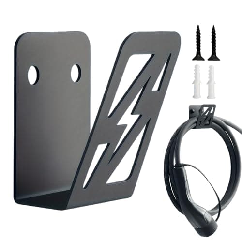 Knowlife EV Charging Cable Holder,Iron Bracket Accessories with Screw - Car Wall Charger Holder | for Camping Daily Adventure Vehicle Road Trip Travel Work Driver Trucks SUVs Vehicle Road Trip Travel