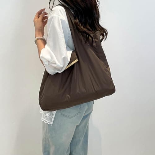Tote Bag for Women Trendy Purses Portable Fashion Key Chain Shoulder Handbags for Students Teachers Travel Outdoor School Shopping Office Work Beach Picnic Daily (Coffee) — view 3