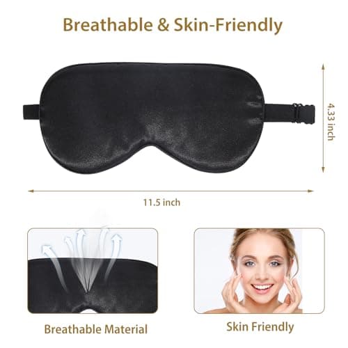 JroyJoy Super Soft Silk Sleep Mask, 100% Blackout for Sleeping (4 Packs) — view 5