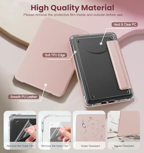 MoKo Detachable Magnetic Case for 6" Kindle 11th 2024/2022, Rose Gold — view 6