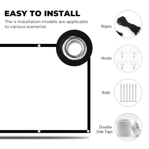 WRSION 100 inch Projector Screen 16:9 HD 4K Wrinkle-Free | Portable Foldable Design for Indoor Home Theater, School Presentations & Office Meetings — view 5