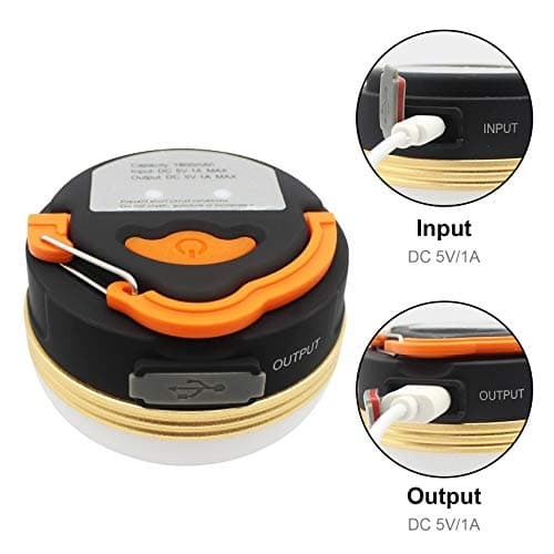 Mostop 2 Pack Camping Light Lantern LED USB Rechargeable Lamp Waterproof 3 Modes Power Bank Tent Lights for Outdoor Camping Hiking Emergency — view 3