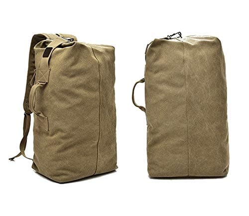 DETECH Large Capacity Travel Climbing Bag Tactical Military Duffel Bag Top Load Double Strap Canvas Backpack — view 2