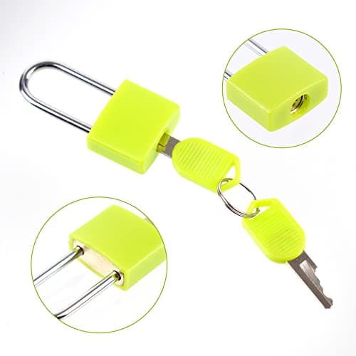 Belerry 4 Pcs Long Handle Suitcase Locks with Keys, 4 Colors Luggage Padlocks for Travel School Gym, Multicolor Small Padlocks for Luggage Bag Case — view 3