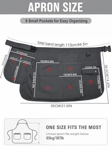 Molaxhome Waist Tool Apron with Multi-Pocket Adjustable Belt for Gardening — view 2