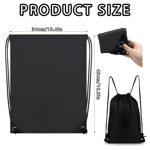 YSUY 3-Pack Black Drawstring Gym Bags, Bags Sports Cinch Sack String Bag, Bulk Swimming String Bags, Draw String Backpack Suitable for Sports, Gym, Travel, Swimming, Beach (3PCS) — view 2