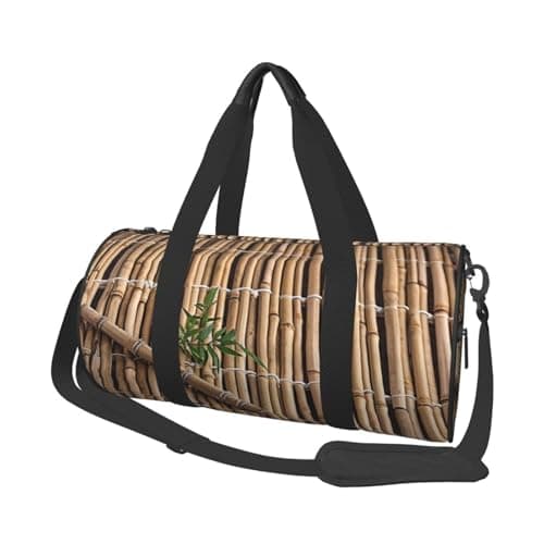 Large Bamboo Raft Travel Duffel Bag Sports Gym Bag, Lightweight Overnight Weekender Bag With Shoes Compartment Yoga Gym Sports Bag For Men Women