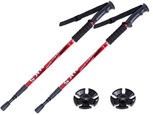 2 X Hikehobby® Antishock With Handle Trekking Walking Hiking Stick Pole (red)