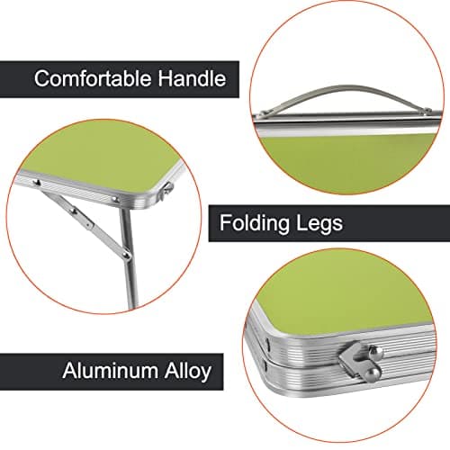 Portable Aluminium Small Folding Camping Table 60x40x26cm, Lightweight Personal Beach Table for Sand, Outdoor Dining Table for Picnic, Camp, Beach, Fishing, BBQ, Mini Bike Hike Camping Accessories — view 4