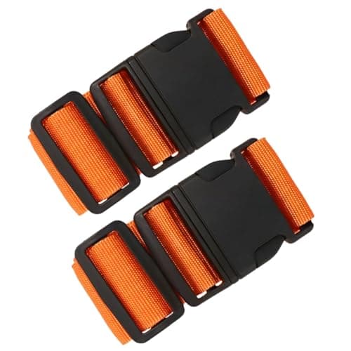 KINDOYO Luggage Suitcase Straps - Travel Accessories Thickened Luggage Belt with Quick Release Buckle, Adjustable Travel Luggage Straps for Suitcase Baggage, Orange, 2 Pieces