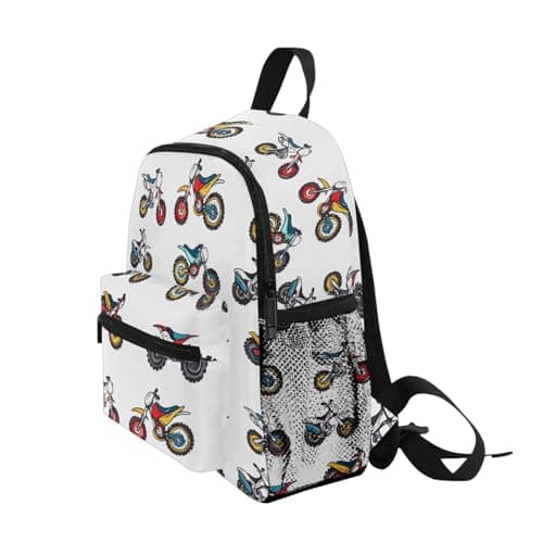 Mnsruu Motorbike Motorcycle Toddler Backpack Preschool Rucksack Kids Boys Girls Kindergarten School Bag — view 3