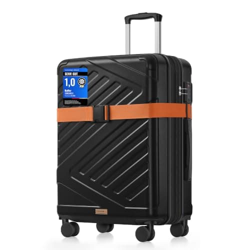 SONGMICS Hard Shell Suitcase, ABS Luggage Trolley with TSA Lock, 24 Inch