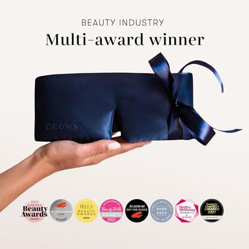 DROWSY Silk Sleep Mask. Face-Hugging, Padded Silk Cocoon for Luxury Sleep in Total Darkness (Midnight Blue) — view 3