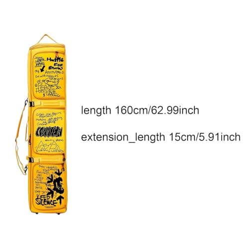 blloocod Rolling Ski Bag with Wheels - Protective Snowboard & Gear Travel Bag for Boots, Helmet, Clothes- Yellow — view 4