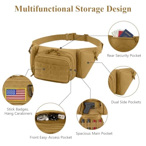 Adiwo Bumbag Waist Bag, Tactical Waist Bag with Multi-Pockets — view 5