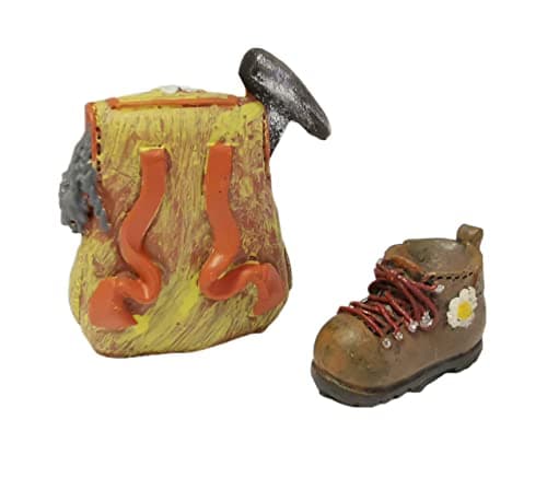 Set of 2 miniature hiking shoes and hiking backpack for table decoration or gift decoration, 4 x 5 cm and 3 x 2 cm — view 2