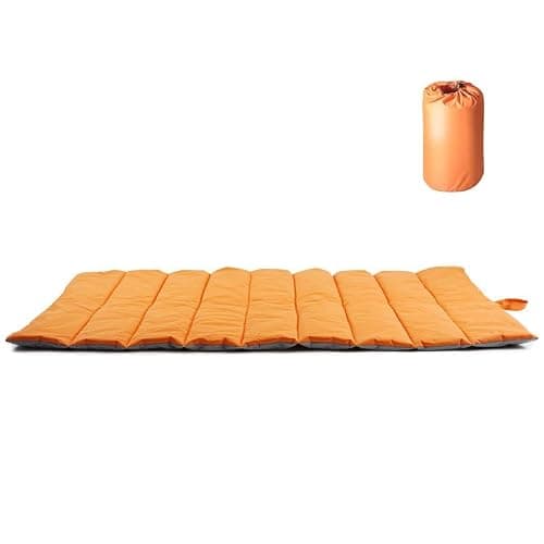 pet wiz Water-Resistant Travel Mat for Dogs – Lightweight, Roll-Up Pet Bed with Carry Case | Durable 420D Oxford Fabric | 110 x 68cm | Ideal for Car, Camping & Outdoor Use (Orange)