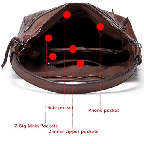 Sacmill Hobo Handbags for Womens Tote Handle Bags Designer Purse Summer Crossbody Shoulder Bags Faux Leather for Shopping Weekend Daily Use — view 5