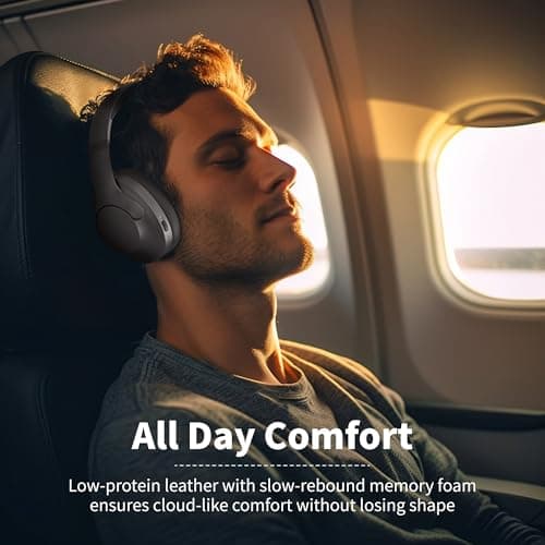 Rebocico Active Noise Cancelling Headphones Wireless Bluetooth for Office — view 4