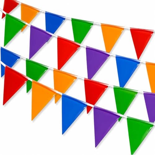 Cookey™ Outdoor Bunting, 200 Flags, 100m Multicolour Fabric Pennant Banners