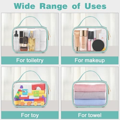 Clear Toiletry Bag - 2 Pack TSA Approved Clear Makeup Bags for Travel — view 6