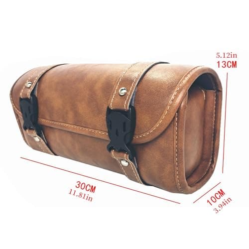 Motorcycle Tail Bag,Outdoor Motorcycle Luggage Bag Carrier | Leather Storage Organizer Gear Pouch for Men Women Bike Luggage Cycling Accessories Electric Scooter Road Trip Travel — view 5