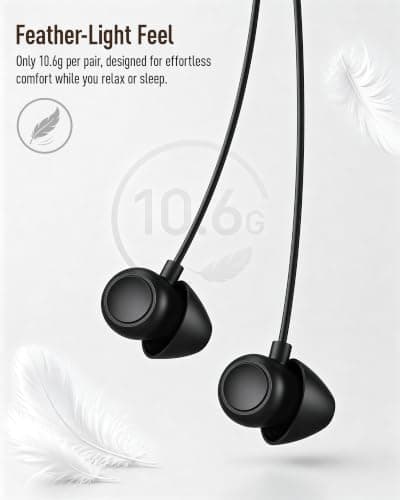 Hearprotek Sleep Earbuds, 2 Pairs Soft Comfortable in-Ear Earphones with mic-Low Profile Noise Reduction Headphones for Sleeping on Side, snoring, Yoga, Travel, Mediation & Relaxation — view 5