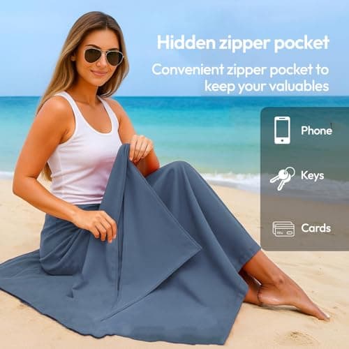 azark Microfibre Towel – Quick Dry, Lightweight & Super Absorbent – Gym, Travel, Yoga, Camping & Beach – Soft & Durable – Multiple Sizes (Navy, Medium) — view 3