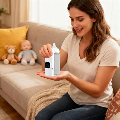Kixolazr Portable Milk Warmer, Portable Battery-Powered Smart Display Supplies, Milk Bottle Warmer, for Feeding Nursery Night Morning Travel Winter Fall Home Outdoor Shopping Walking Car — view 2