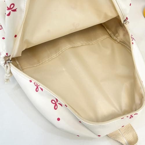 HiTotes Bow Backpack School Bags for Girls 3pcs Set Bow Coquette Schoolbag Preppy Kawaii Daypack Backpack for Secondary Primary Middle School — view 5