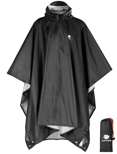 ANYOO Waterproof Rain Poncho Lightweight Reusable Adult Unisex Multi-use