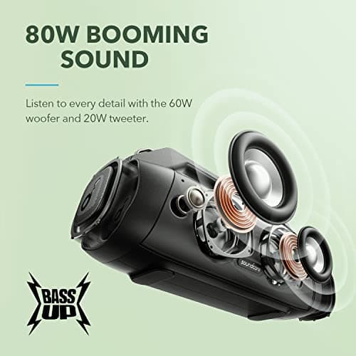 soundcore Anker Motion Boom Plus Bluetooth Speaker, Portable Speaker with 80W Booming Sound, IP67 Waterproof and Dustproof, Type-C, Custom EQ, Bluetooth 5.3, Outdoor Speaker For Camping — view 3