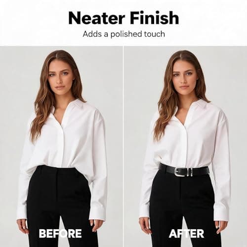 JILLICK PU Leather Belt for Women with Silver Buckle - Adjustable Waist Strap in Black & Brown for Jeans, Dresses Trousers Daily Wear & Formal Attire Soft Comfortable & Accessory Gift (Black) — view 6