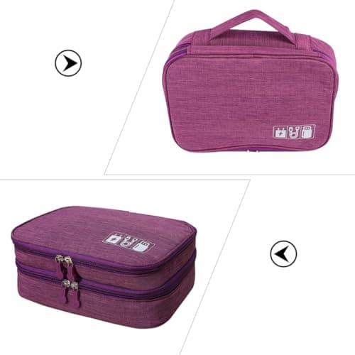Electronics Travel Organizer Case Large Capacity Cotton Linen — view 3