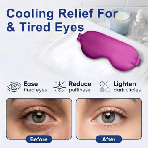 Cooling Eye Mask for Puffy Eyes, Reusable Gel Cold Compress for Headache and Migraine Comfort, Soft Adjustable Ice Eye Mask for Tired Eyes, Forehead, Temples and Relaxation — view 5