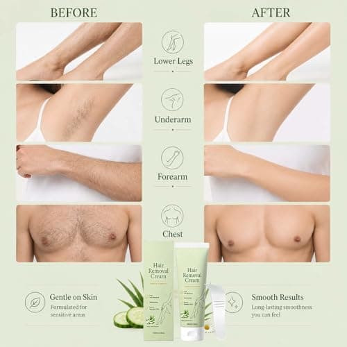 Lumivona Natural Gentle Hair Removal Cream, Lumivona Hair Removal Cream for Women Men, Hair Removal Creams for Arms, Legs, Underarms, Moisturizing & Soothing Formula, Gentle On Sensitive Skin (2) — view 5