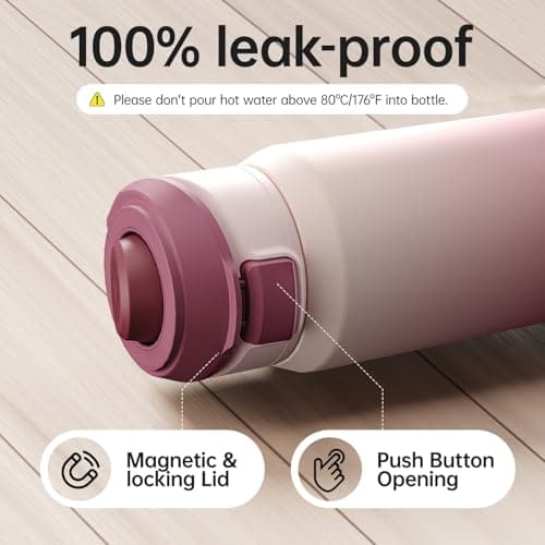 Magcheer 750ml Insulated Bottle with Magnetic Phone Holder（Dusty Rose） — view 6