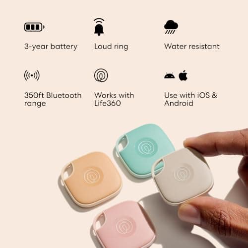 Life360 Tile - Bluetooth Tracker, Keys Finder and Item Locator for Keys, Bags and More. Phone Finder. Both iOS and Android Compatible. 1-Pack (Dune) — view 6