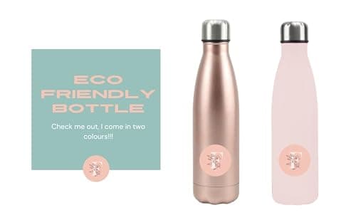 Eco Friendly 500ml Insulated Water Bottle – Double Wall Insulated Stainless Steel Bottle for Hot and Cold Drinks – Leakproof Travel Water Bottle – BPA-Free Sweat-Proof Thermal Water Bottle – Rose Gold — view 3