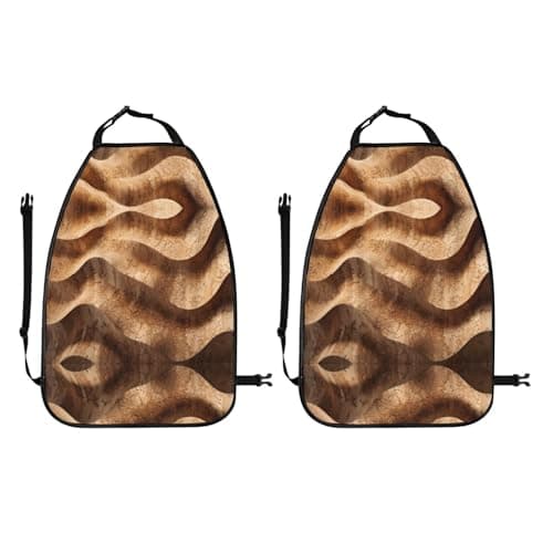 WXXWXD Cork grain texture Patterned Car Seat Kick Protector, Car Storage Mat, Seat Back Protector — view 2