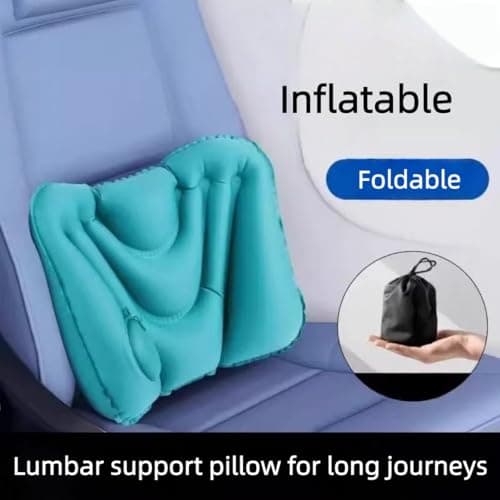Dlmlemu Travel Lumbar Pillow, 3 Pack, Portable Inflatable Back Support Pillow for Airplane, Car, Office, Long Flight, Ergonomic Travel Cushion for Lower Back Pain Relief — view 2