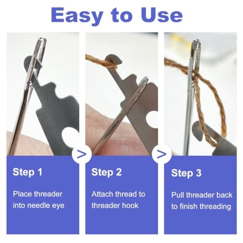 37PCS Stainless Steel Sewing Kit, Needle and Thread Kit for Easy Threading, Big Eye Sewing Needles for Mending Clothes, Home Repairs, DIY Crafts, Embroidery and Beginners Daily Use — view 6